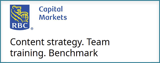 RBC Capital Markets - Content strategy. Team training. Benchmark